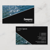 Carte De Visite Diagonal V3 - Noir - Eau Étincelante (Devant / Derrière)
