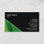 Carte De Visite Diagonal V3 - Noir - Onde verte (Dos)