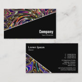 Carte De Visite Diagonal V3 - Noir - Vortex couleur (Devant / Derrière)