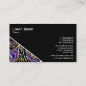 Carte De Visite Diagonal V3 - Noir - Vortex couleur (Dos)