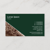 Carte De Visite Diagonal V3 - Vert foncé - Feuilles Sepia (Dos)