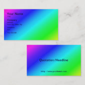 Carte De Visite Diagonale arc-en-ciel bleu à vert (Devant / Derrière)