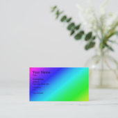 Carte De Visite Diagonale arc-en-ciel bleu à vert (Debout devant)