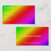 Carte De Visite Diagonale arc-en-ciel rouge à vert (Devant / Derrière)