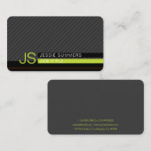 Carte De Visite Diagonale moderne | Gris, Lime vert et noir (Devant / Derrière)