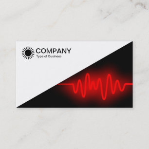 Carte De Visite Diagonale V2 - Blanc - Vague Rouge