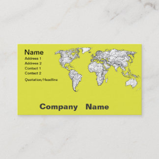 Carte De Visite diagramme d'atlas de jaune jaune canari