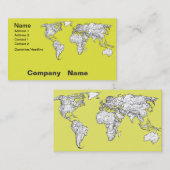 Carte De Visite diagramme d'atlas de jaune jaune canari (Devant / Derrière)