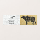 Carte De Visite Diagramme de boeuf | Couteau des bouchers (Extérieur déplié)