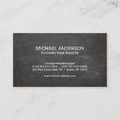 Carte De Visite Diagramme de boeuf | Tableau des coupes de viande  (Dos)