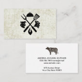 Carte De Visite Diagramme de boeuf Ustensiles de barbecue | Poulet (Devant / Derrière)