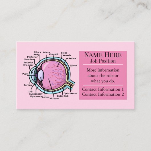 Carte De Visite Diagramme de l'oeil (Devant)