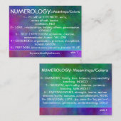 Carte De Visite Diagramme de significations de Numerology (Devant / Derrière)