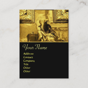 Carte De Visite DIALECTIQUE, jaune or clair noir