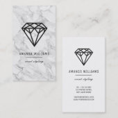 Carte De Visite Diamant avec du marbre (Devant / Derrière)