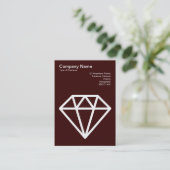 Carte De Visite Diamant - Blanc sur Brown foncé (Debout devant)