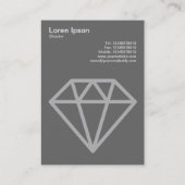 Carte De Visite Diamant - Blanc sur Brown foncé (Dos)