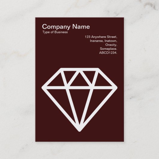 Carte De Visite Diamant - Blanc sur Brown foncé (Devant)