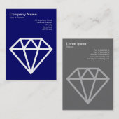 Carte De Visite Diamant - Blanc sur Deep Navy (Devant / Derrière)