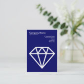 Carte De Visite Diamant - Blanc sur Deep Navy (Debout devant)