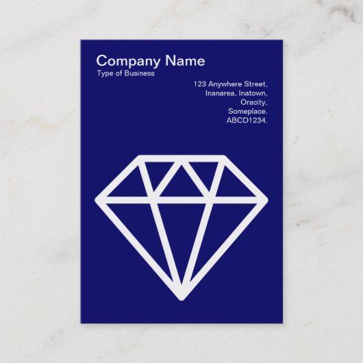 Carte De Visite Diamant - Blanc sur Deep Navy (Devant)