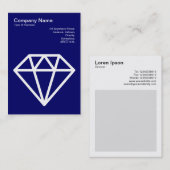 Carte De Visite Diamant - Blanc sur Deep Navy (Devant / Derrière)