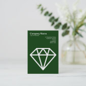 Carte De Visite Diamant - Blanc sur la forêt foncée Vert (Debout devant)