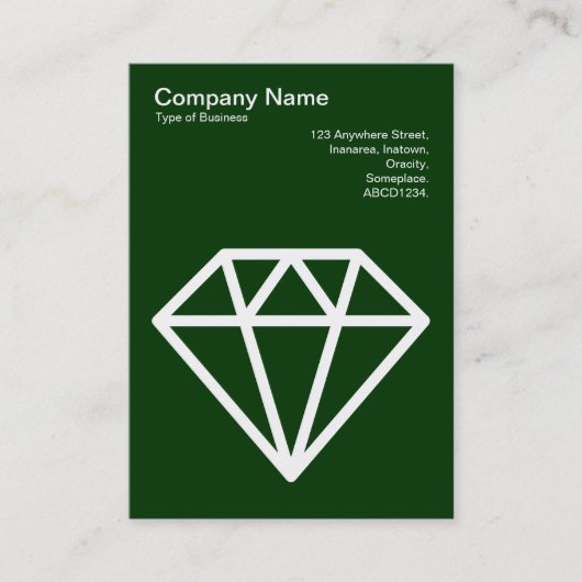Carte De Visite Diamant - Blanc sur la forêt foncée Vert (Devant)