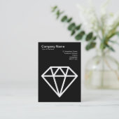 Carte De Visite Diamant - Blanc sur Noir (Debout devant)