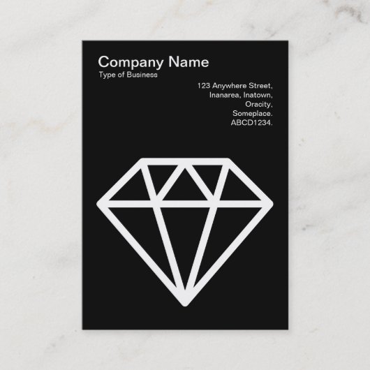 Carte De Visite Diamant - Blanc sur Noir (Devant)