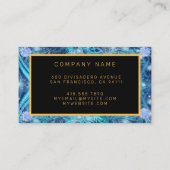 Carte De Visite Diamant bleu or moderne Ajouter votre texte (Dos)