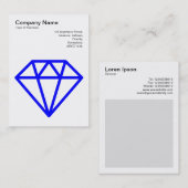 Carte De Visite Diamant - Bleu sur Blanc (Devant / Derrière)