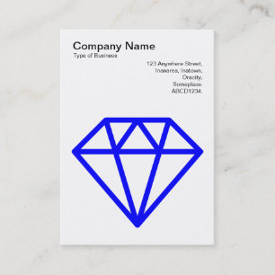 Carte De Visite Diamant - Bleu sur Blanc