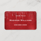 Carte De Visite diamant bling sur rouge (Devant)