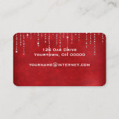 Carte De Visite diamant bling sur rouge (Dos)
