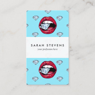 Carte De Visite Diamant chic de lèvres Girly