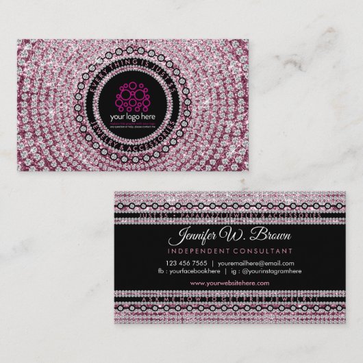 Carte De Visite Diamant de bijouterie (Devant / Derrière)