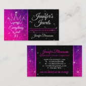 Carte De Visite Diamant de couronne violet (Devant / Derrière)