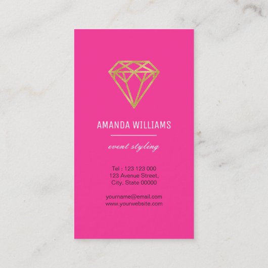 Carte De Visite Diamant d'or (Dos)