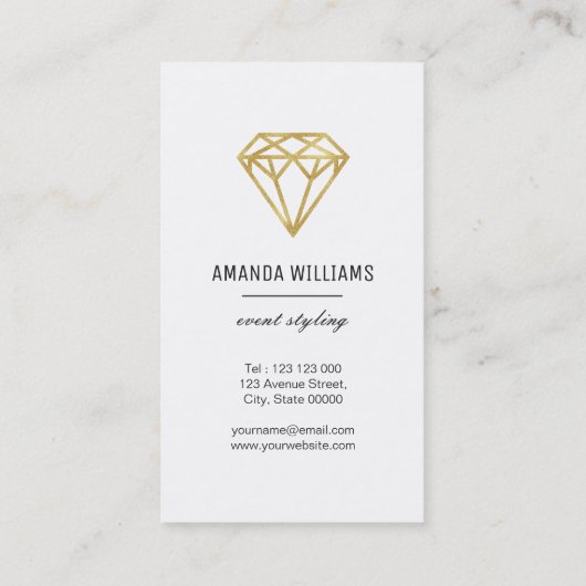 Carte De Visite Diamant d'or (Dos)