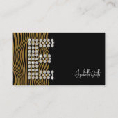Carte De Visite Diamant d'or noir initial E Monogramme des médias  (Devant)