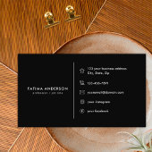 Carte De Visite Diamant d'or noir initial F Monogramme des médias 