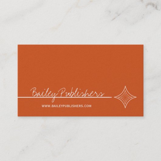 Carte de visite Diamant élégant, Orange (Devant)