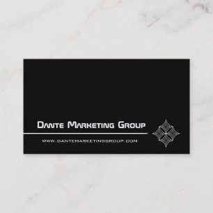 Carte de visite diamant embellisé élégant, noir
