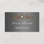 Carte De Visite Diamant et Or Argent foncé Personnalisé (Devant)