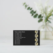 Carte De Visite Diamant et or cachemire motif noir (Debout devant)