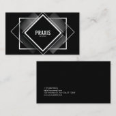 Carte De Visite Diamant géométrique moderne noir et blanc (Devant / Derrière)