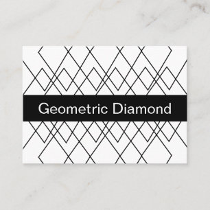 Carte De Visite Diamant géométrique noir et blanc