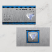 Carte De Visite Diamant ; Métal-regard balayé (Devant / Derrière)