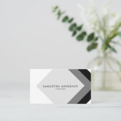 Carte De Visite Diamant noir et gris simple et moderne (Debout devant)